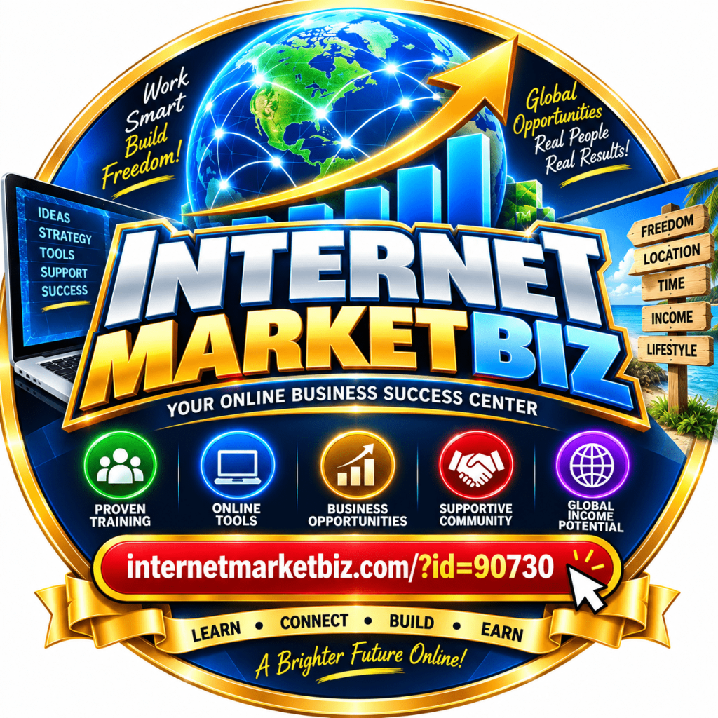 Internet Market Biz online business success center with training, tools, opportunities, community, and income potential: internetmarketbiz.com/?id=90730