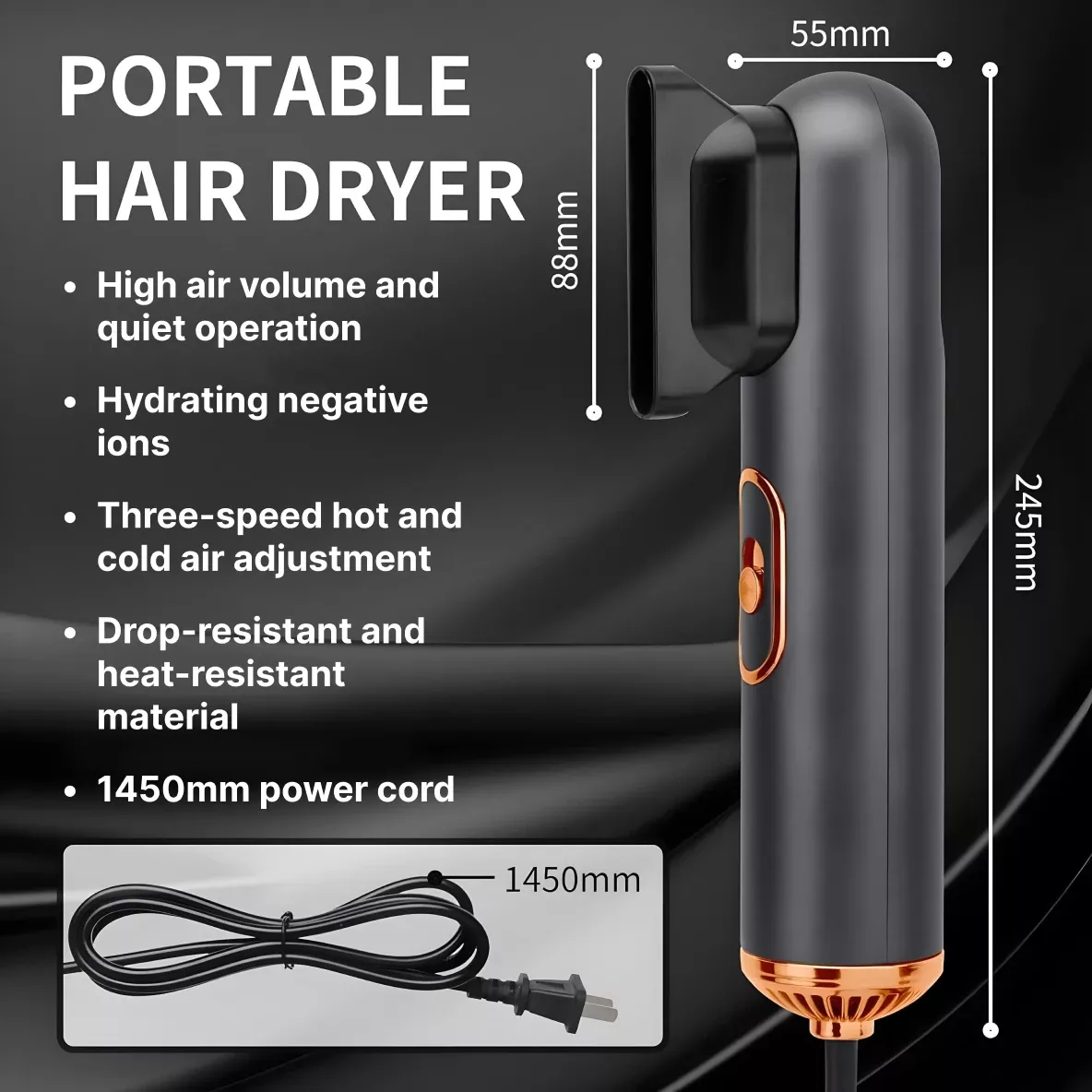 Transform Your Hair Routine with the Compact 3-in-1 Hair Styler – Dryer, Straightener & Volumizing Brush in One!
