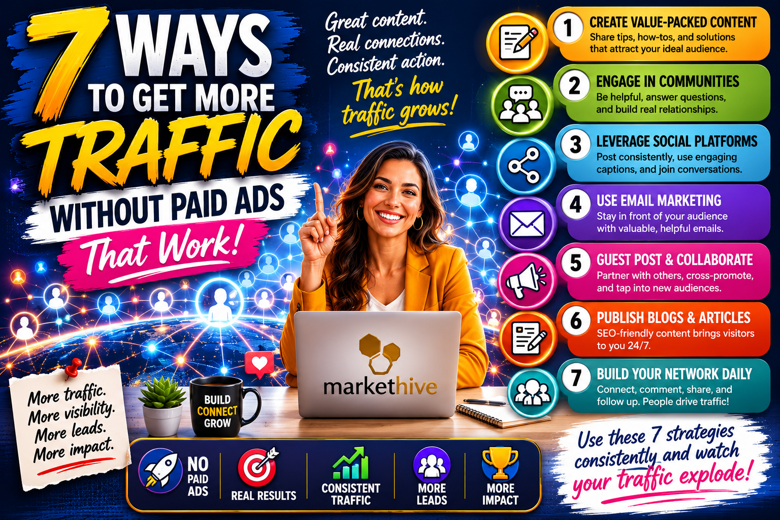 7 ways to get more traffic without paid ads that work