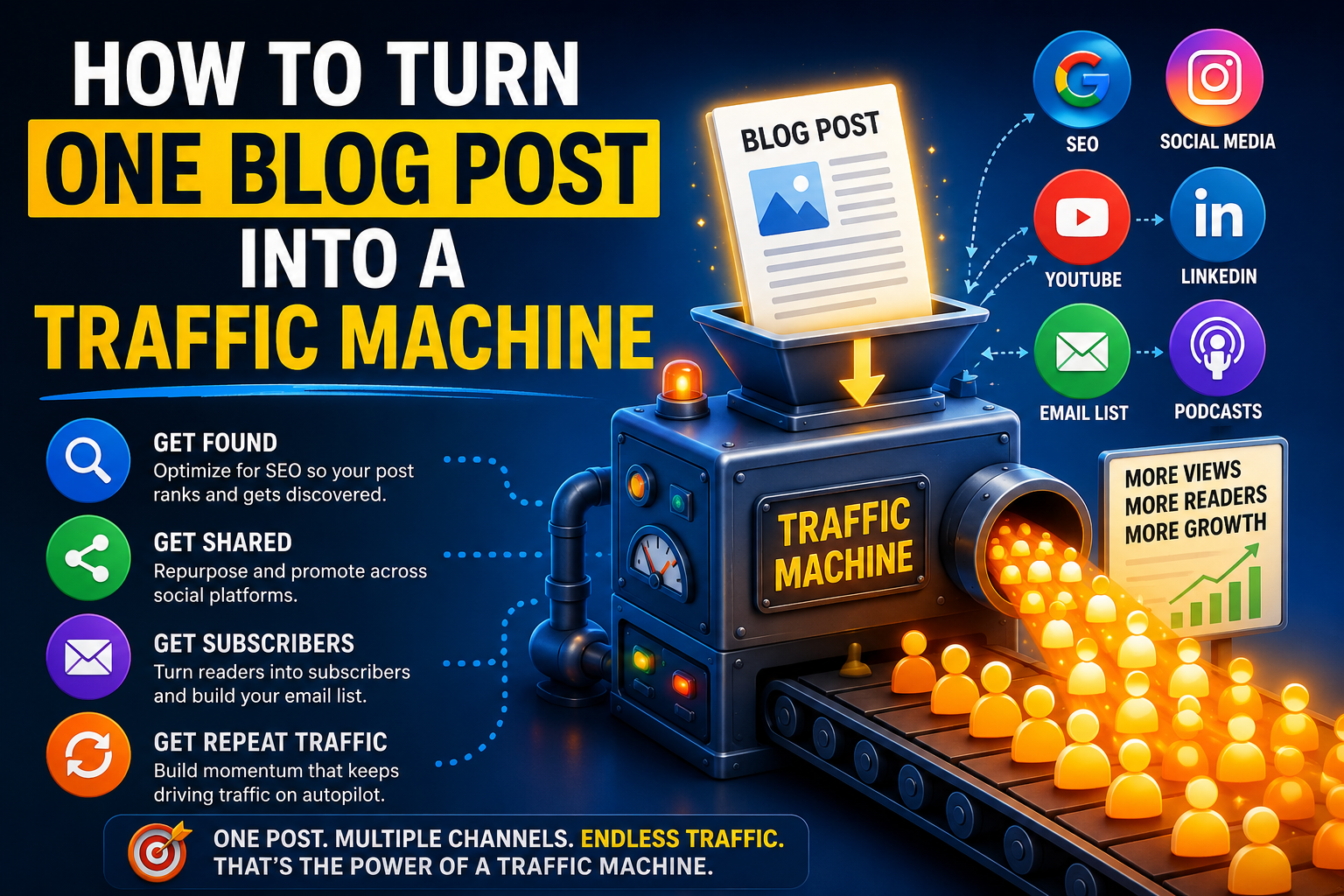 How To Turn One Blog Post Into A Traffic Machine
